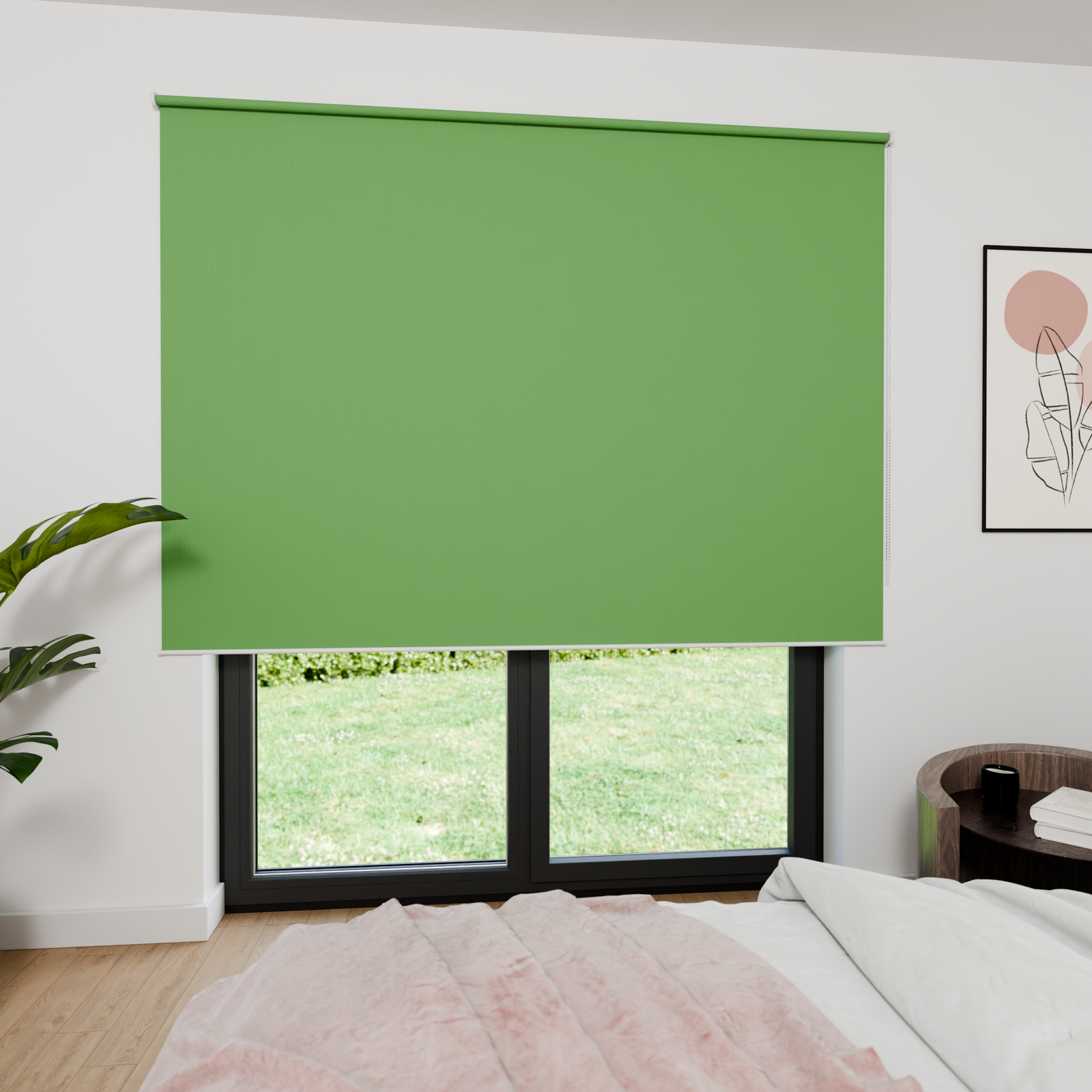 Jaloustore Verdunkelungsrollo mit feiner Struktur, Rückseite farblich angepasst Grün - Bild 4