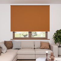 Jaloustore Verdunkelungsrollo mit feiner Struktur, Rückseite farblich angepasst Nougatbraun - Vorschau 1