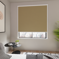 Jaloustore Verdunkelungsrollo mit feiner Struktur, Rückseite farblich angepasst Beige-Braun - Vorschau 1