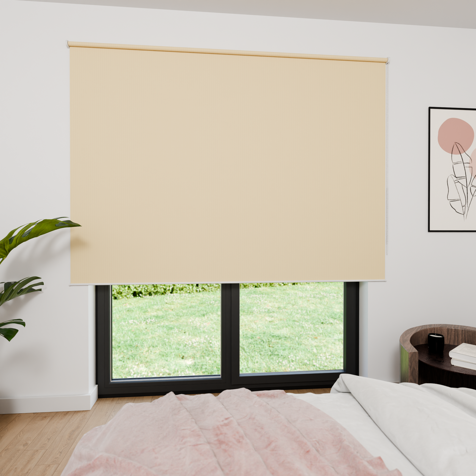 Jaloustore Verdunkelungsrollo mit feiner Struktur, Rückseite farblich angepasst Camel - Bild 1