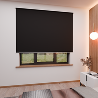 Jaloustore Verdunkelungsrollo mit feiner Struktur, leicht glänzend, Rückseite silber Schwarz - Vorschau 1