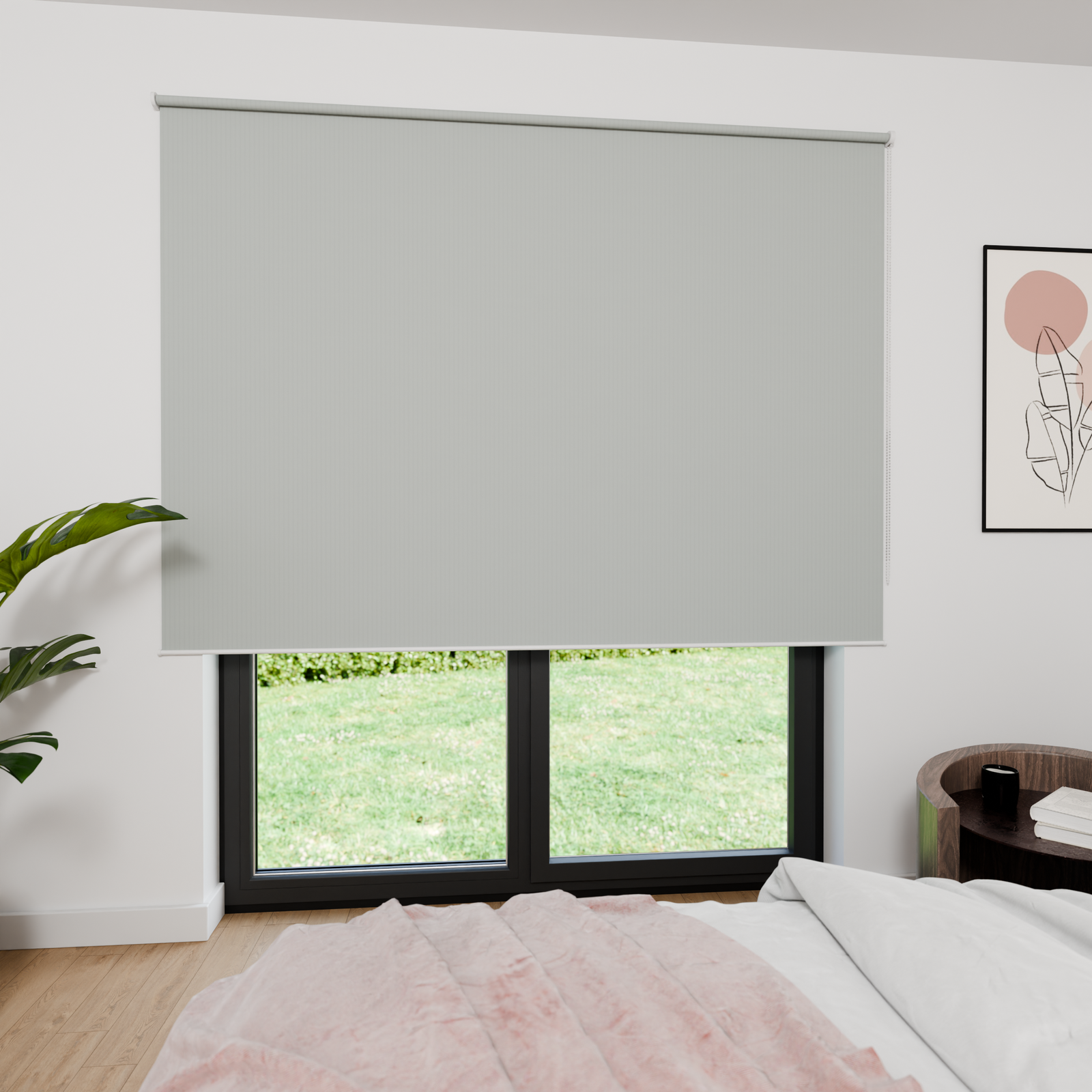 Jaloustore Verdunkelungsrollo mit feiner Struktur, leicht glänzend, Rückseite silber Beige - Bild 0