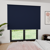 Jaloustore Verdunkelungsrollo mit feiner Struktur, leicht glänzend, Rückseite silber Dunkelblau - Vorschau 4