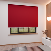 Jaloustore Verdunkelungsrollo mit feiner Struktur, leicht glänzend, Rückseite silber Signalrot - Vorschau 2