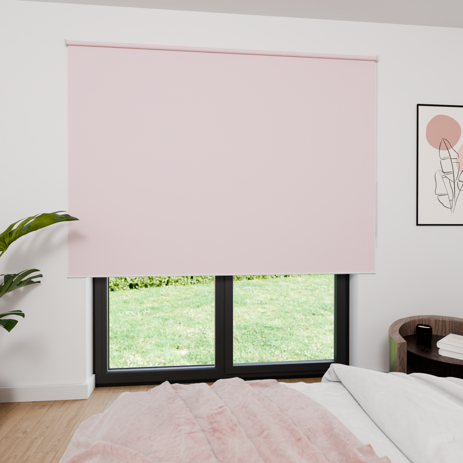 Jaloustore Verdunkelungsrollo mit feiner Struktur, leicht glänzend, Rückseite silber Rosa - Bild 0