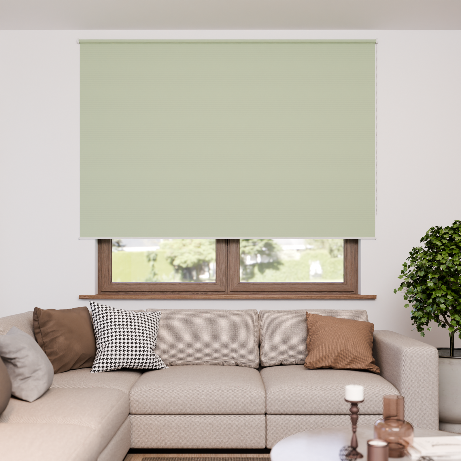 Jaloustore Verdunkelungsrollo mit feiner Struktur, leicht glänzend, Rückseite silber Normandy Grau - Bild 1