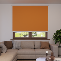 Jaloustore Verdunkelungsrollo mit feiner Struktur, leicht glänzend, Rückseite silber Orange - Vorschau 2