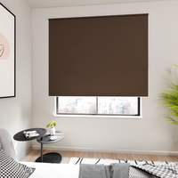 Jaloustore Verdunkelungsrollo mit feiner Struktur, leicht glänzend, Rückseite silber Braun - Vorschau 0