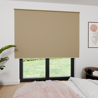 Jaloustore Verdunkelungsrollo mit feiner Struktur, leicht glänzend, Rückseite silber Ockerbraun - Vorschau 4