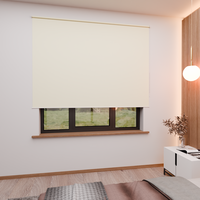 Jaloustore Verdunkelungsrollo mit feiner Struktur, leicht glänzend, Rückseite silber Creme - Vorschau 4