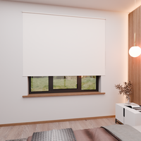 Jaloustore Verdunkelungsrollo mit feiner Struktur, leicht glänzend, Rückseite silber Weiß-Leinen - Vorschau 0