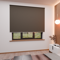 Jaloustore Verdunkelungsrollo mit grober Struktur, Rückseite weiss Braun - Vorschau 1