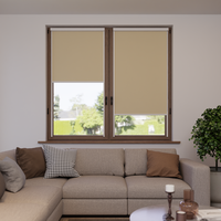 Jaloustore Verdunkelungsrollo mit grober Struktur, Rückseite weiss Beige - Vorschau 1