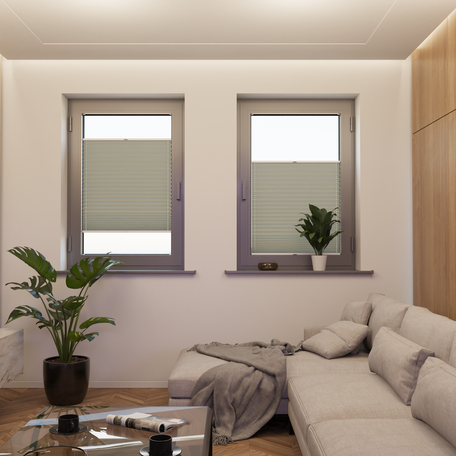 Jaloustore COSIFLOR® Plissee Garda Taupe - Bild 4