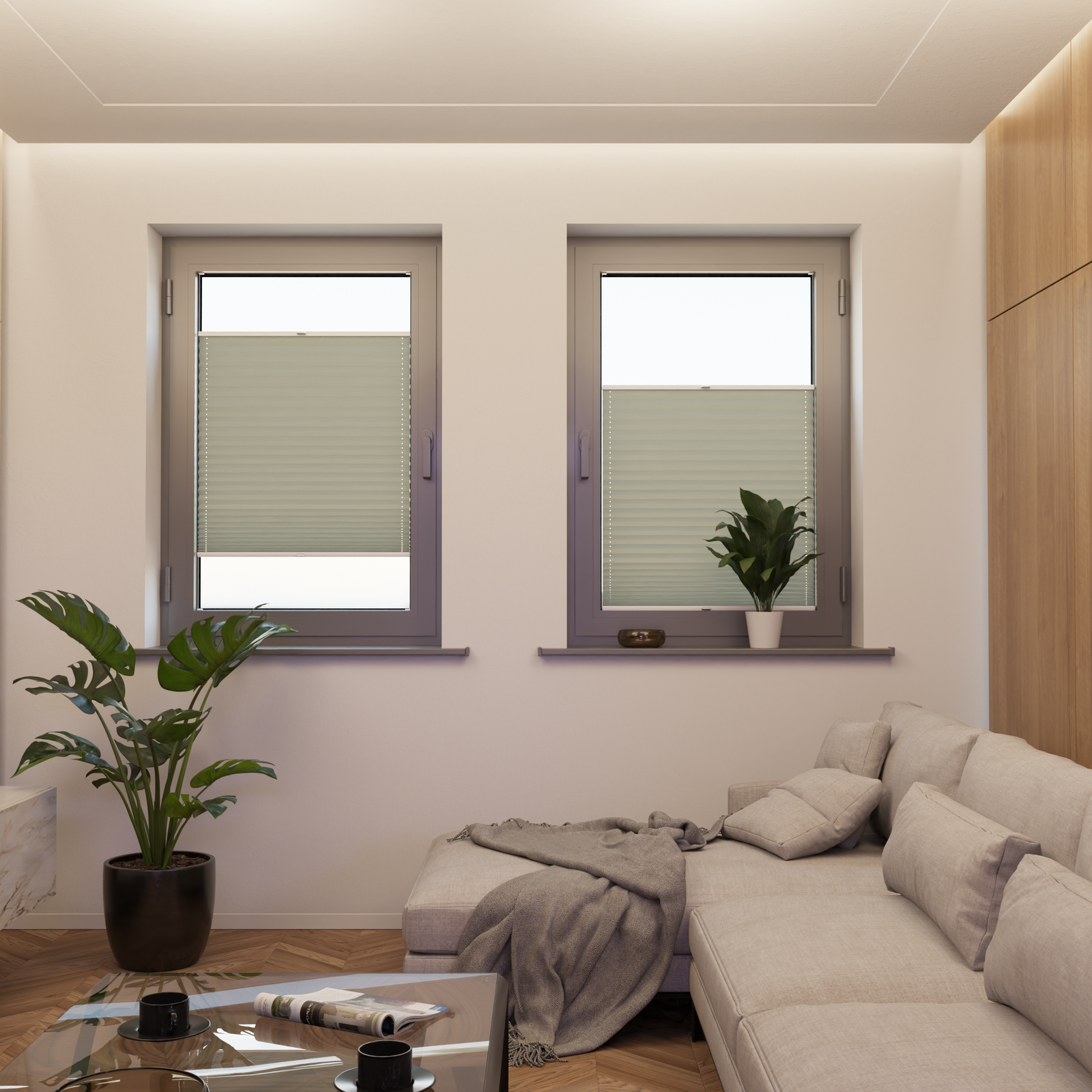 Jaloustore COSIFLOR® Plissee Venezia Grau - Bild 4