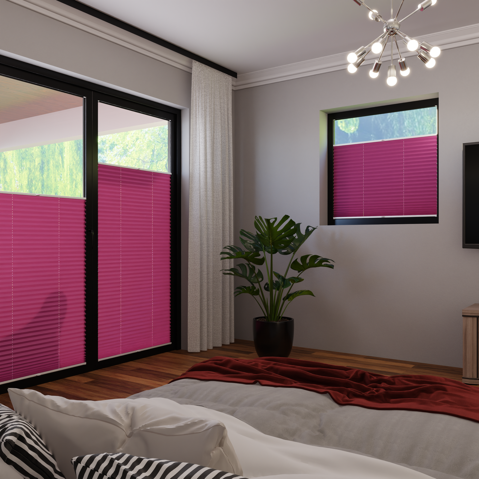 Jaloustore COSIFLOR® Plissee Cannes Himbeere - Bild 1