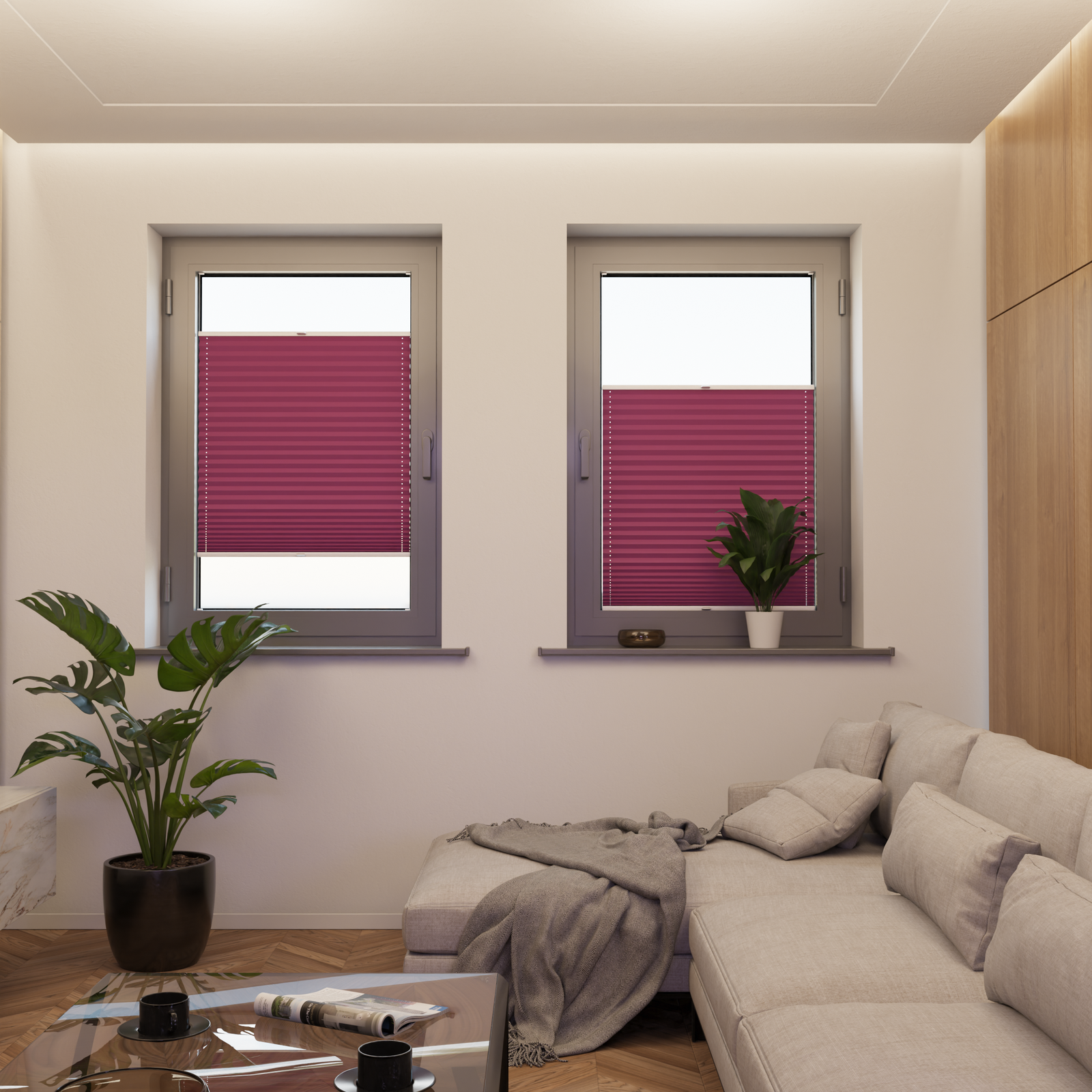 Jaloustore COSIFLOR® Plissee Cannes Himbeere - Bild 4