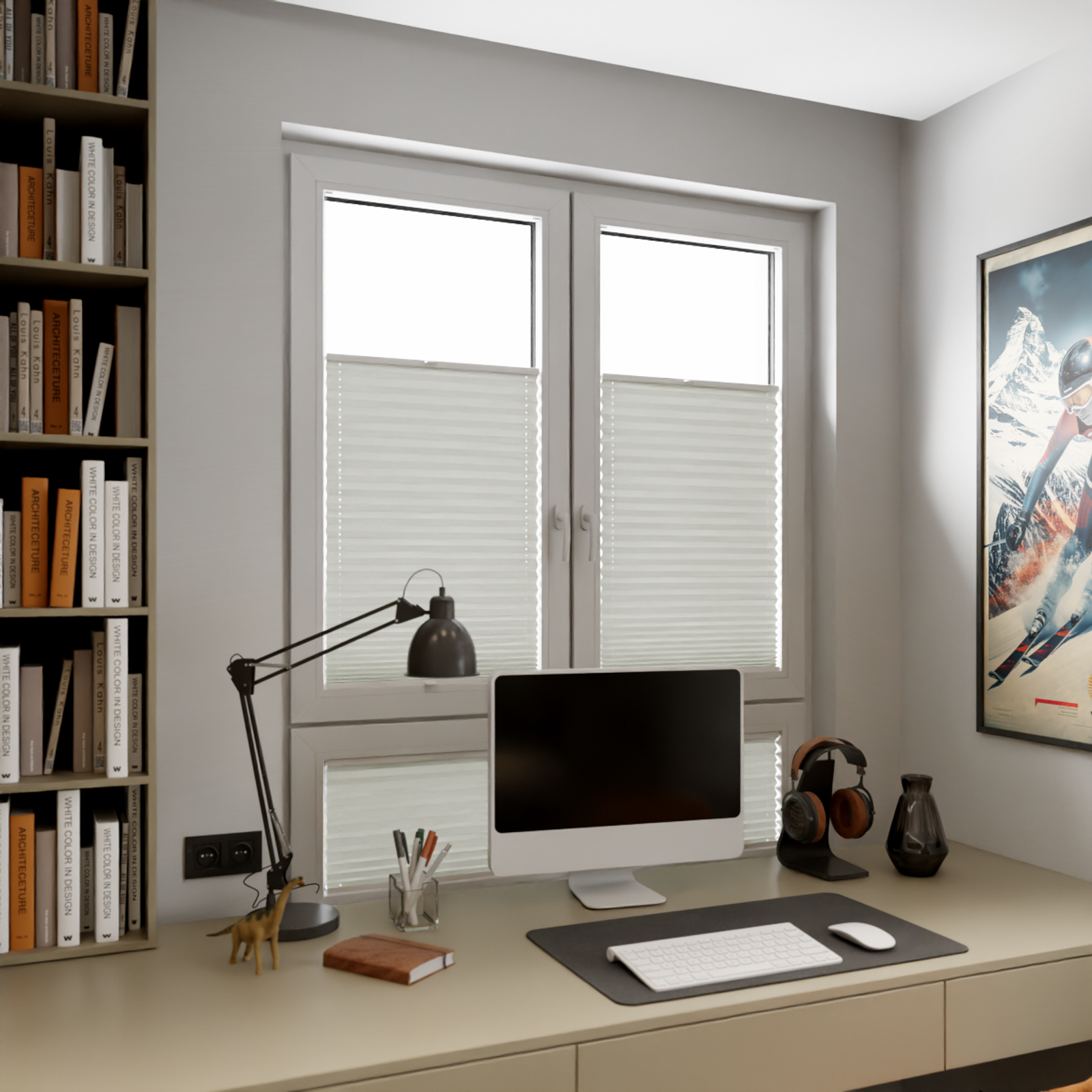 Jaloustore COSIFLOR® Plissee Helsinki Grauweiß - Bild 9