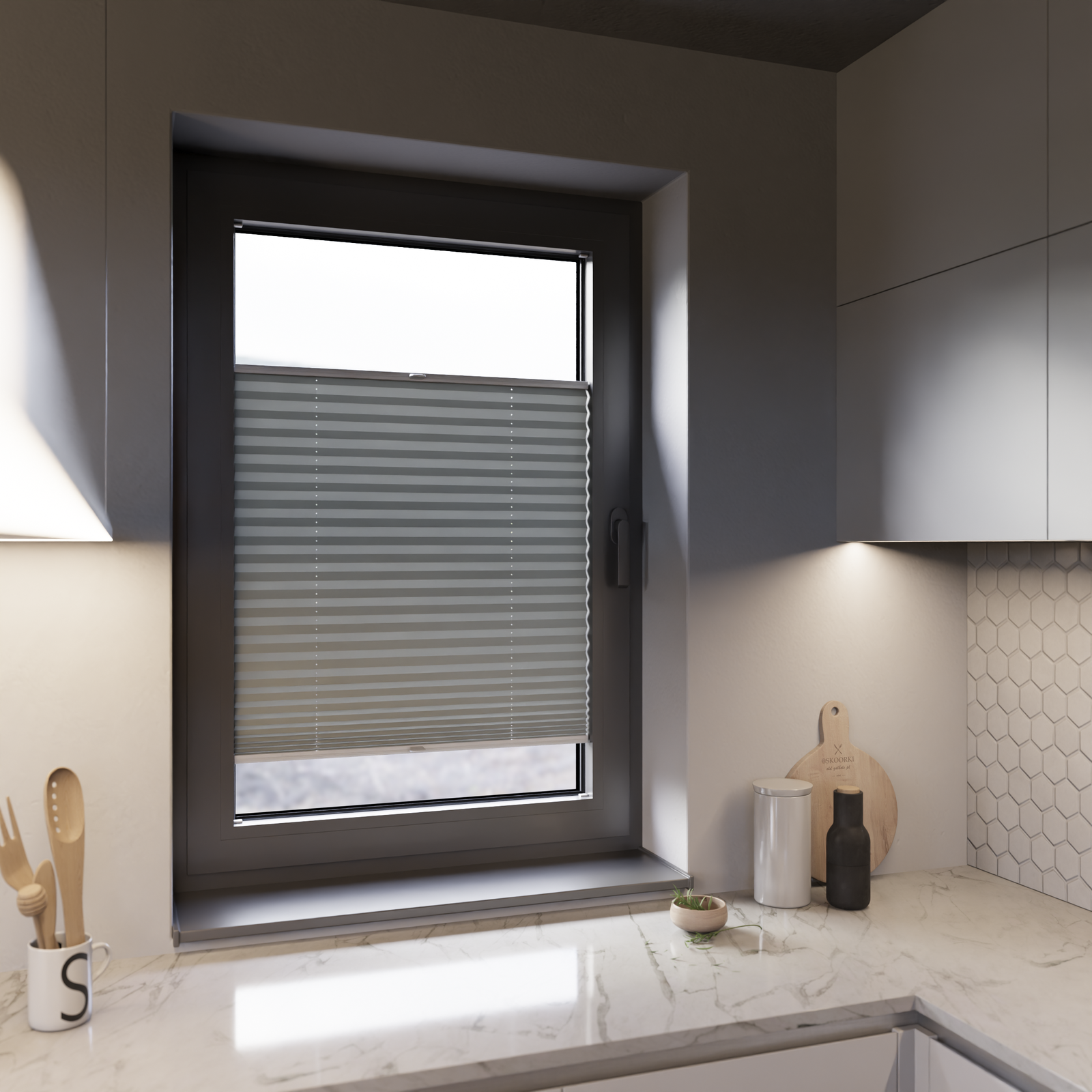 Jaloustore COSIFLOR® Plissee Helsinki Grauweiß - Bild 12