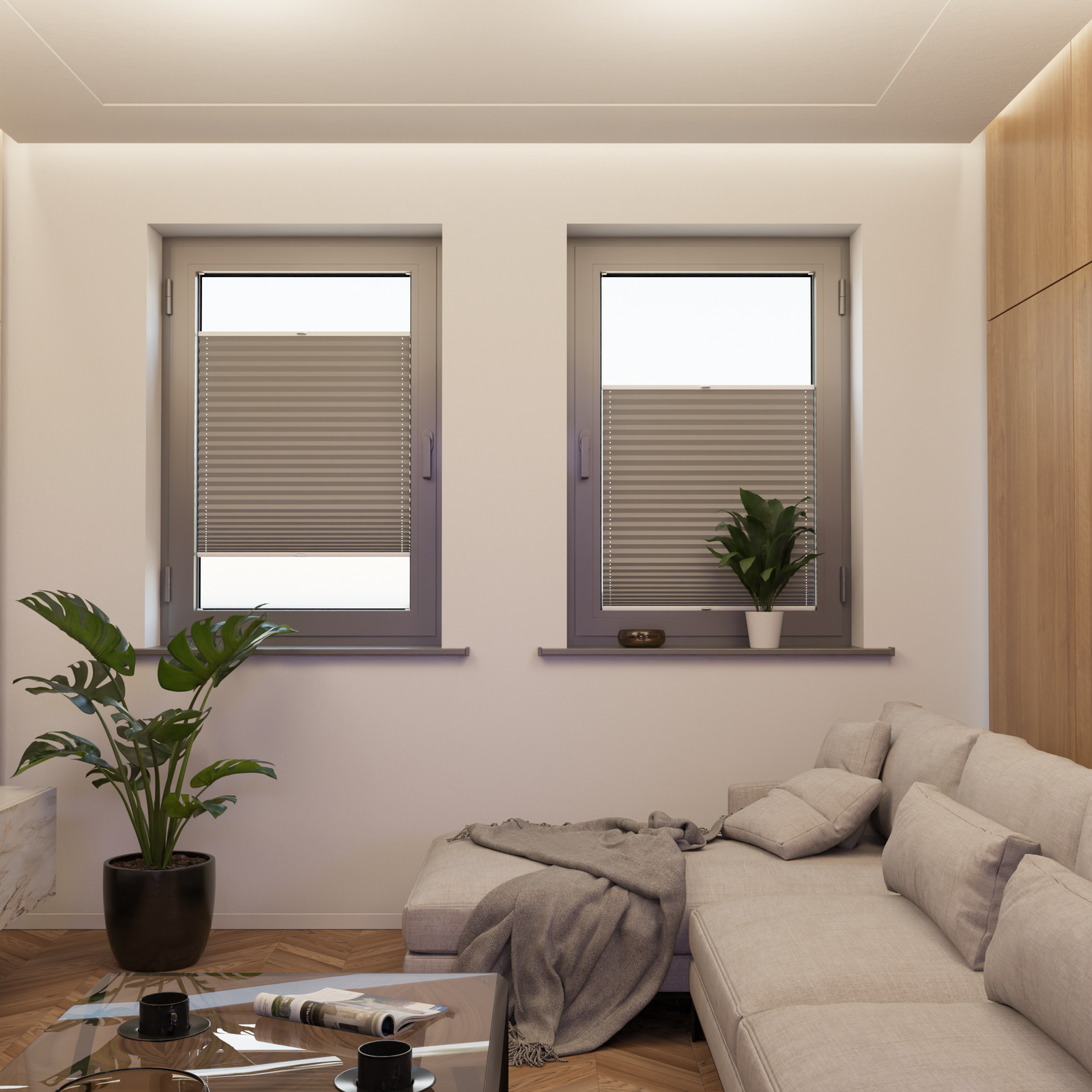 Jaloustore COSIFLOR® Plissee Trento Hellgrau - Bild 4