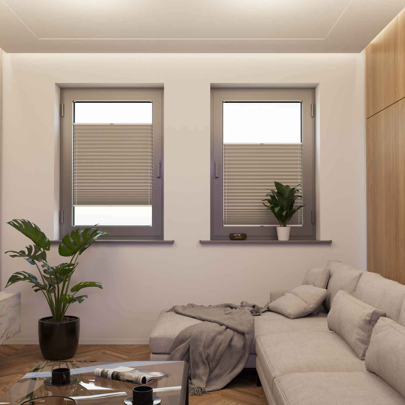 Jaloustore COSIFLOR® Plissee Bolzano Hellgrau - Bild 4